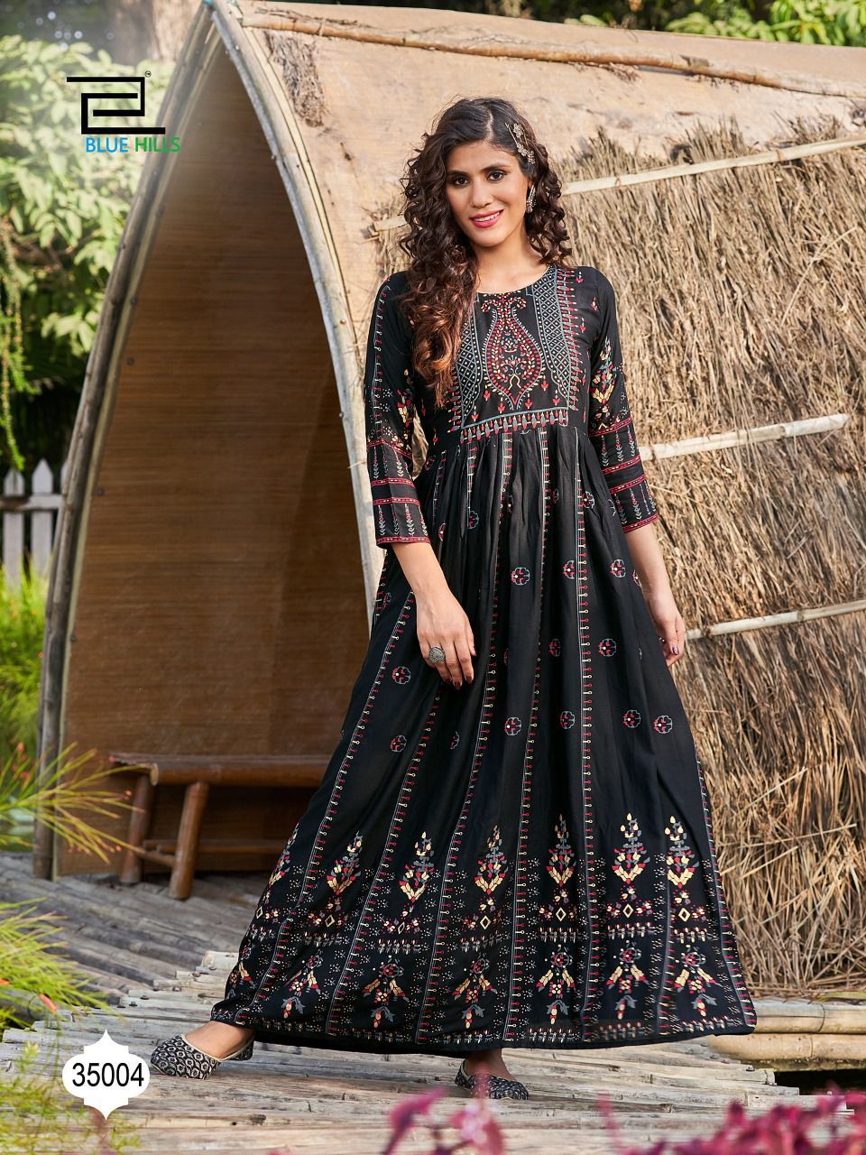 Blue Hills Walkway 35 New Ethnic Wear Printed Rayon Anarkali Kurti Collection